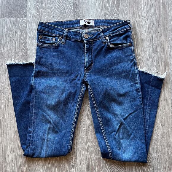 ACNE Studios Skinny Straight Leg Womens Denim Jeans Tight Indigo - Picture 3 of 10